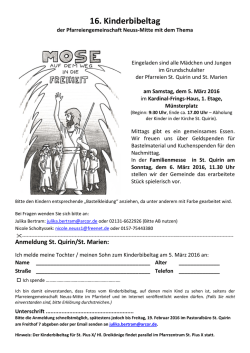 16. Kinderbibeltag - St. Marien Neuss