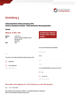 Anmeldung - Austrian Standards