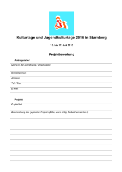 Kulturtage und Jugendkulturtage 2016 in Starnberg