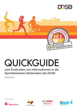 Quick-Guide 2016 mit Infos zum Eindruck von Logos etc.