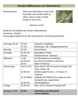 Herzlich Willkommen zum Gottesdienst