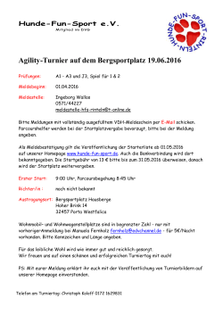 Agility-Turnier auf dem Bergsportplatz 19.06.2016 - Hunde