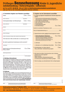 Prüfbogen Zahn-KINDER