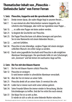 Pinocchio-Suite Thematischer Inhalt