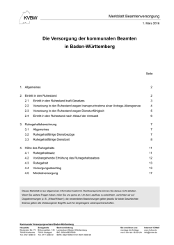 Die Versorgung der kommunalen Beamten in Baden