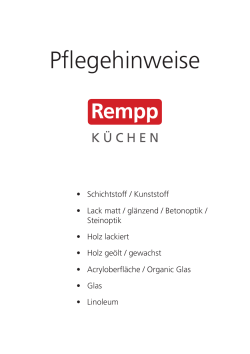 Pflegehinweise - Rempp Küchen GmbH
