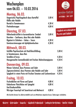 Wochenplan - Juristen Cafe Uni Bistro