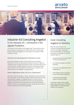 Industrie 4.0 Consulting Angebot
