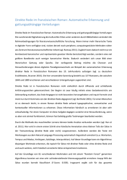 Direkte Rede im franz&ouml;sischen Roman: Automatische