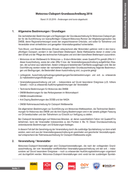 Grundausschreibung f&uuml;r Motocross Clubsport Wettbewerbe