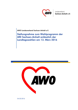 Stellungnahme zum Wahlprogramm der AfD Sachsen