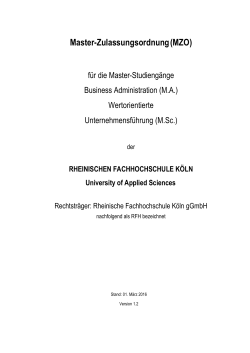 Master-Zulassungsordnung (MZO) - Rheinische Fachhochschule Köln