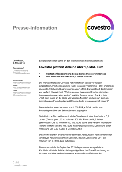 Presse-Information - Covestro Presseserver
