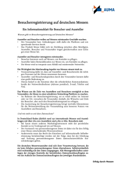 Informationsblatt zur Besucherregistrierung auf deutschen Messen
