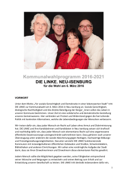 Kommunalwahlprogramm für Neu-Isenburg 2016