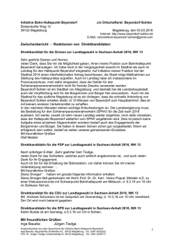 Direktkandidaten reagieren - B&uuml;rger f&uuml;r Beyendorf