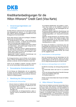 Kreditkartenbedingungen für die Hilton HHonors® Credit Card