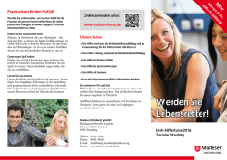Flyer Kurstermine 2016