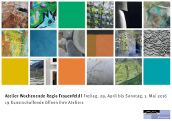 Infos zum Atelier-Wochenende in den Gemeinden des Kulturpools