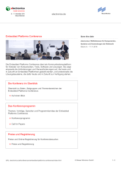 Embedded Platforms Conference Die Konferenz im