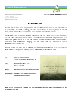 Ein Abend f&uuml;r mich