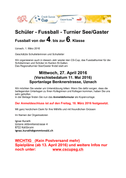 Schüler - Fussball - Turnier See/Gaster