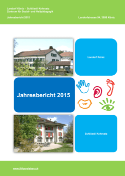 Jahresbericht 2015 - Fit fürs Leben