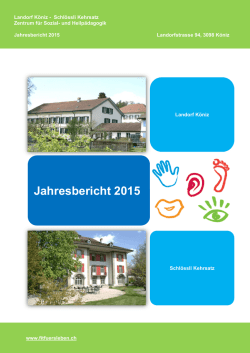 Jahresbericht 2015 - Fit f&uuml;rs Leben