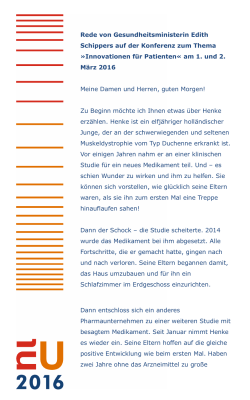 Rede von Gesundheitsministerin Edith Schippers auf der Konferenz