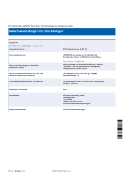 Informationsbogen f&uuml;r den Einleger