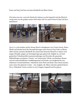 Horse and Dog Trail Kurs mit Jutta Brinkhoff und - Sunray
