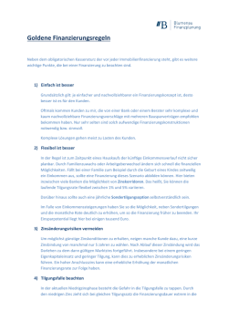 Goldene Finanzierungsregeln - Blumenau Finanzplanung GmbH