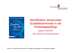 Identifikation struktureller Qualit&auml;tsmerkmale in der Kindertagespflege