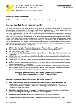 BuS-Dienst: Kammermodell - Landeszahn&auml;rztekammer Baden