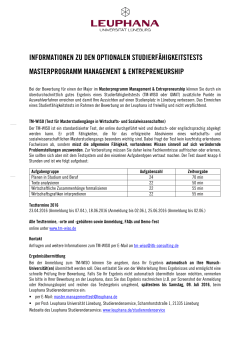 Infoblatt TM-WISO / GMAT - Leuphana Universit&auml;t L&uuml;neburg