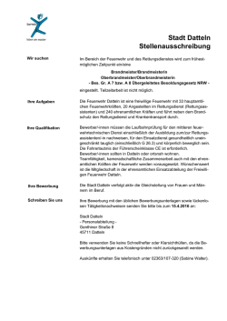 Brandmeister/Brandmeisterin - Oberbrandmeister