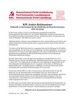 KPL fordert Reichensteuer