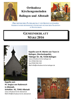 - Orthodoxe Kirchengemeinden Balingen und Albstadt