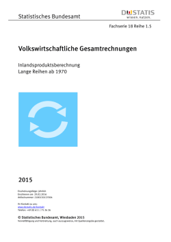 Inlandsproduktsberechnung Lange Reihen ab 1970