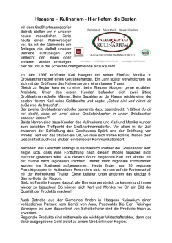 Haagens &ndash; Kulinarium - Hier liefern die Besten