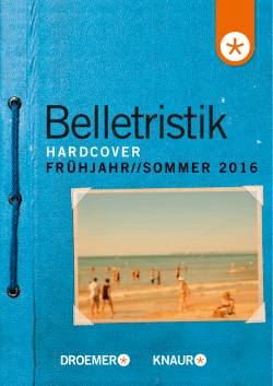 Hardcover Belletristik Fr&uuml;hjahr 2016