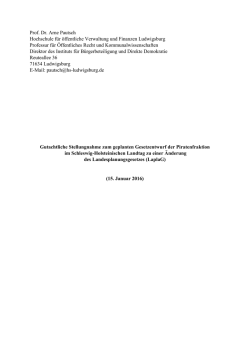 Gutachtliche Stellungnahme zum geplanten