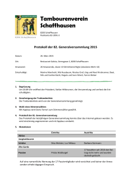 Protokoll GV 2015 - Tambourenverein Schaffhausen