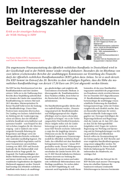 Im Interesse der Beitragszahler handeln