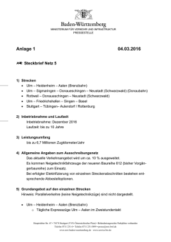 Steckbrief zum Streckennetz