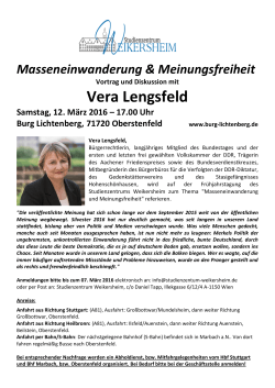 Vera Lengsfeld - Studienzentrum Weikersheim