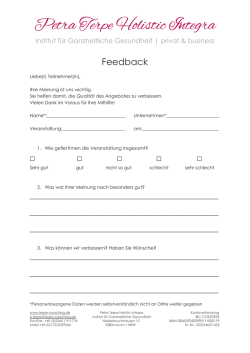 HI Feedbackbogen - Petra Terpe Holistic Integra