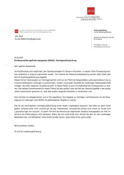 03.03.2016 Bundesausbildungsförderungsgesetz (BAföG)