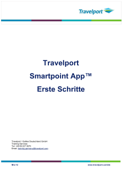 Travelport Smartpoint App™ Erste Schritte