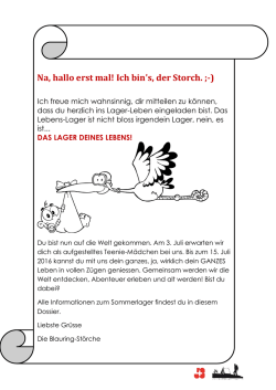 Na, hallo erst mal! Ich bin`s, der Storch.
